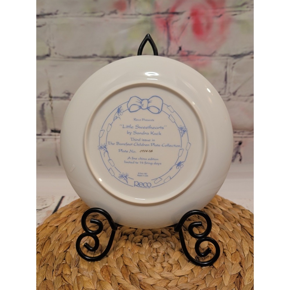 Vintage Little Sweethearts Collector Plate Sandra Kuck RECO Fine China - Picture 2 of 4